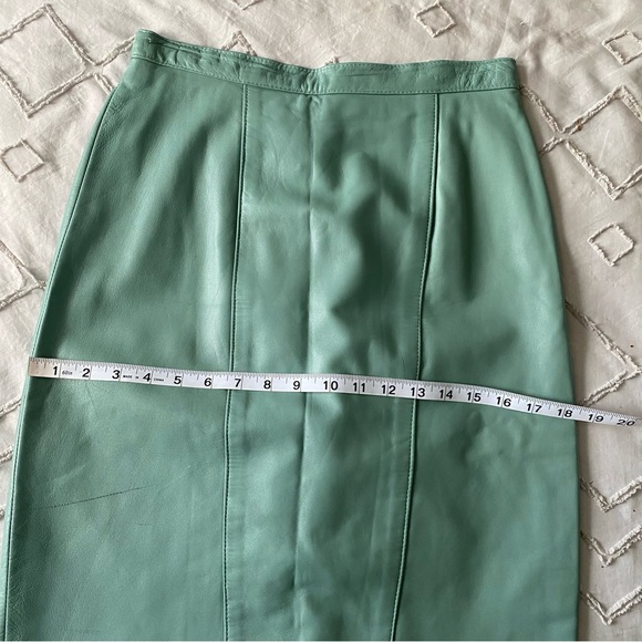 vintage danier leather turquoise skirt - Picture 11 of 11